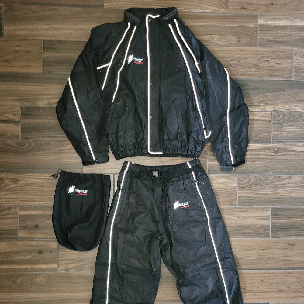 Frogg Toggs Reflective Motorcycle Biker Gear Rain Suit Jacket & Pants Men's M